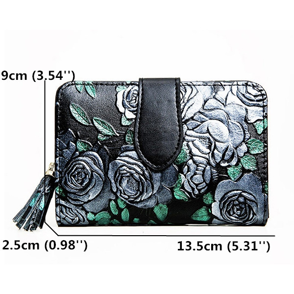 Bifold-Women-Embossed-Genuine-Leather-Wallet-13-Card-Slot-Short-Coin-Purse-1336405