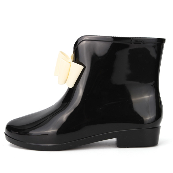 Bowknot-Waterproof-Slip-On-Ankle-Rain-Boots-1125457