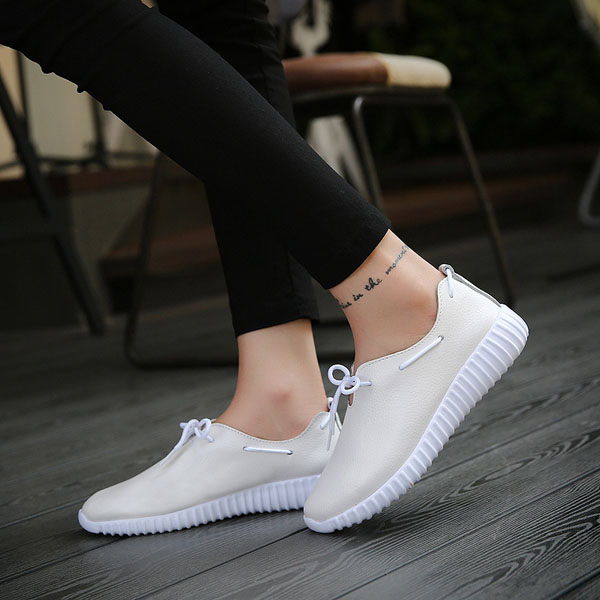 Casual-Lace-Up-Soft-Leather-Breathable-Pure-Color--Flat-Loafers-1086341