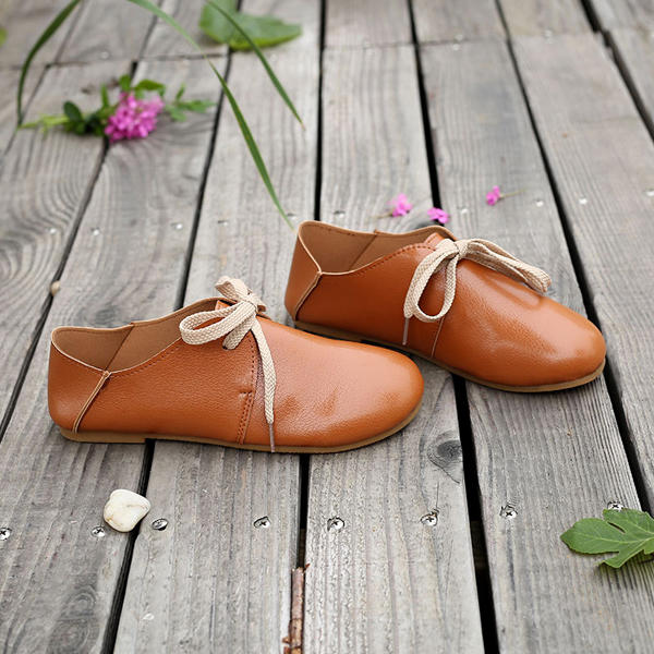Lace-Up-Round-Toe-Casual-Comfy-Flat-Loafers-For-Women-1118120
