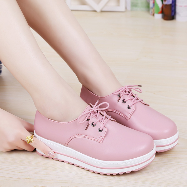 Lace-Up-Platform-Heels-Sneakers-Round-Toe-Soft-Sole-Shoes-1059905