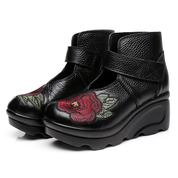 SOCOFY-Women-Embroidery-Genuine-Leather-Hook-Loop-Wedge-Shoes-1251855