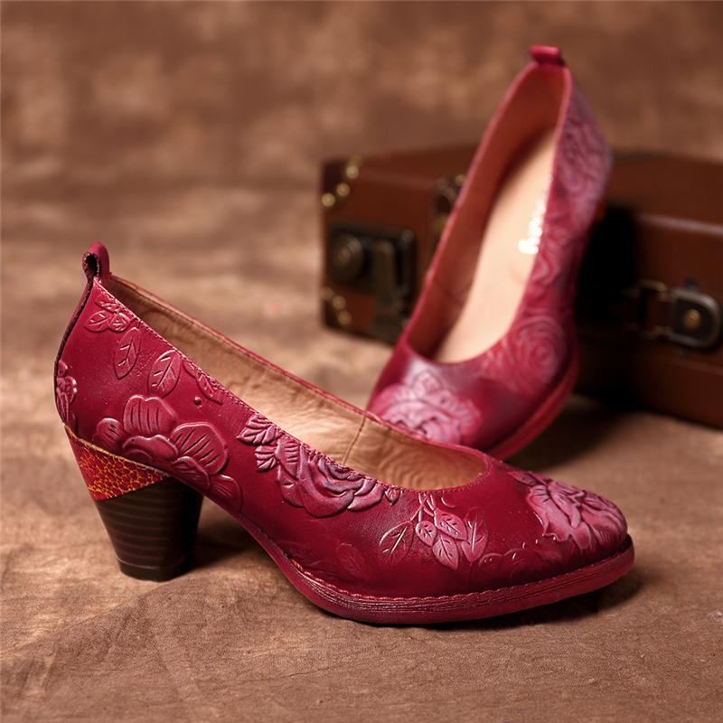 SOCOFY-Genuine-Leather-Handmade-Flowers-Pattern-Soft-Pumps-1404333