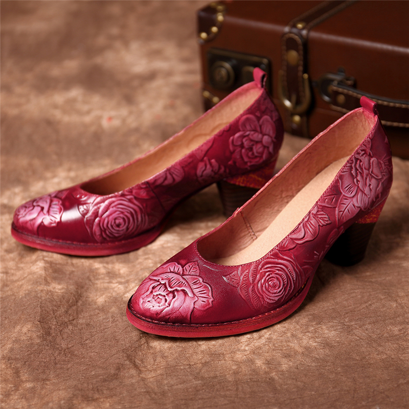 SOCOFY-Genuine-Leather-Handmade-Flowers-Pattern-Soft-Pumps-1404333