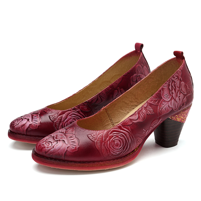 SOCOFY-Genuine-Leather-Handmade-Flowers-Pattern-Soft-Pumps-1404333