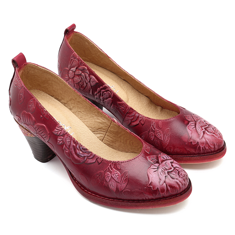 SOCOFY-Genuine-Leather-Handmade-Flowers-Pattern-Soft-Pumps-1404333