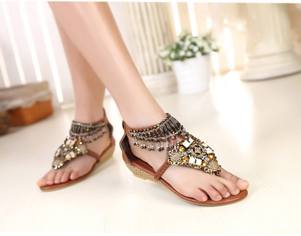 Bohemian-Bead-Chain-Metal-Pu-Retro-Clip-Toe-Zipper-Flat-Beach-Outdoor-Comfortable-Ankle-Sandals-1065985