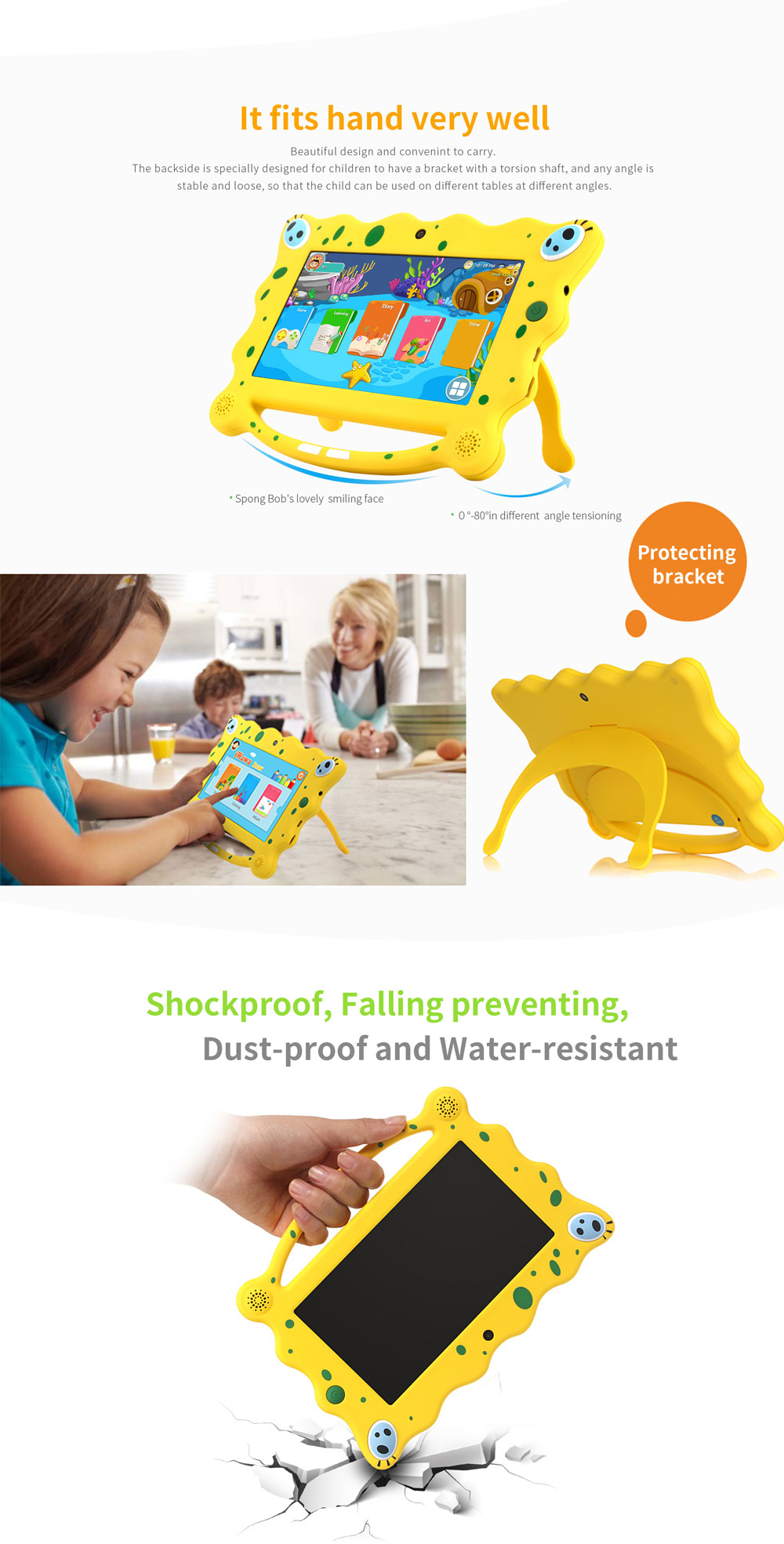 Ainol-7C08-RK3126C-Quad-Core-13GHz-1G-RAM-8G-Android-81-OS-7-Inch-Children-Kid-Tablet-Yellow-1308998