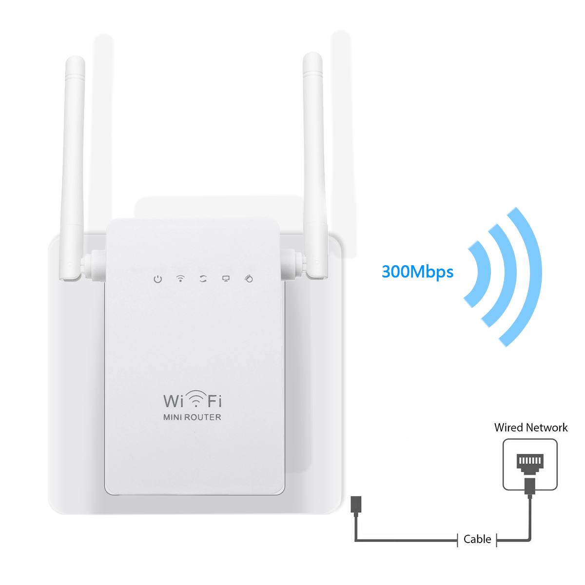 300Mbps--80211-Dual-Antennas-Wireless-Wifi-Range-Repeater-Booster-AP-Router-UK-Plug-1257437