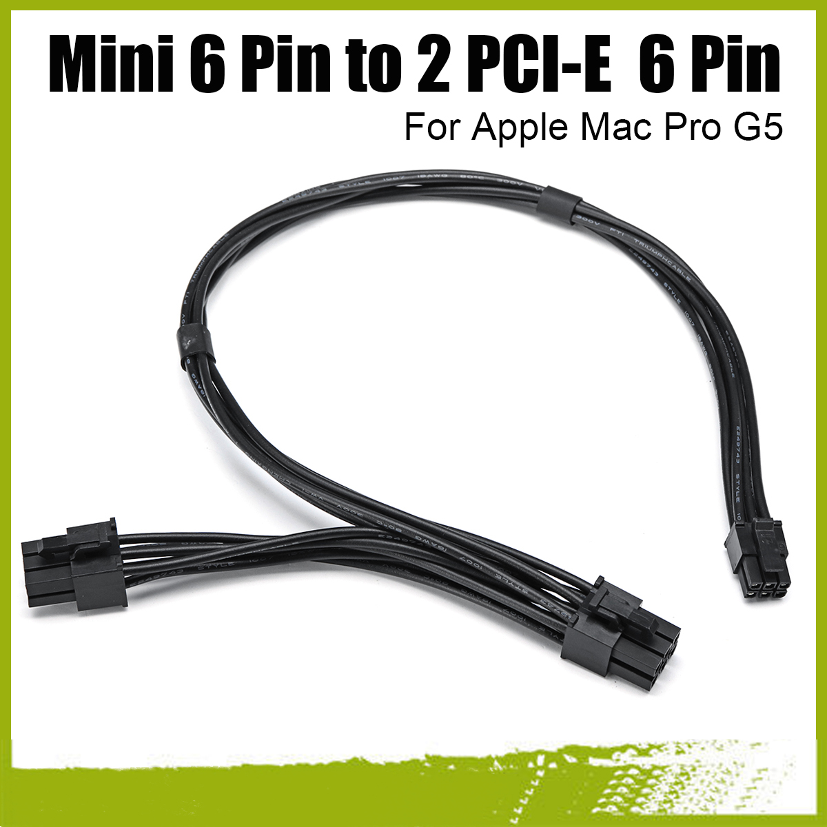 18AWG-Mini-6-Pin-to-Dual-PCI-E-PCIe-6-Pin-Video-Card-Power-Cable-Lead-For-Apple-for-Mac-Pro-G5-1370358