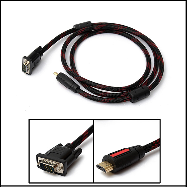 15m-HD-Multimedia-Interface-Male-to-VGA-15-Pin-Gold-Plated-Converter-AV-Cable-For-Blue-Ray-Player-978985