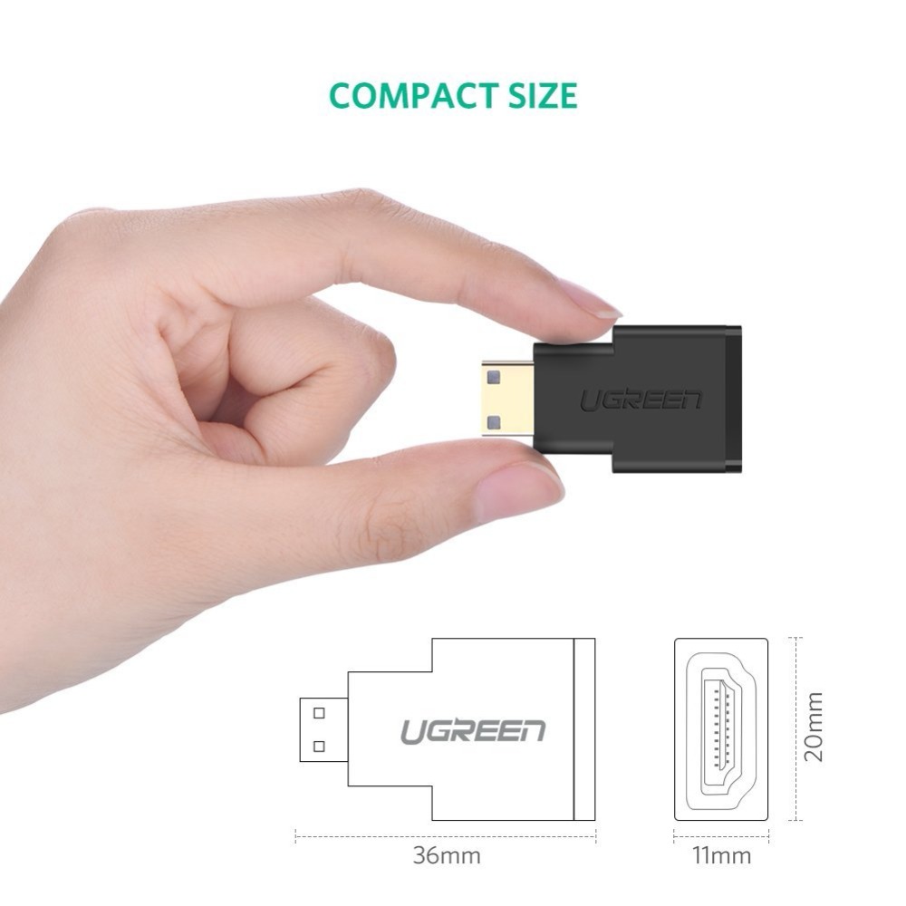 Ugreen-20101-Mini-HDMI-Male-to-HDMI-Female-Adapter-Connector-for-Smartphones-Camcorder-Tablets-Camer-1419001