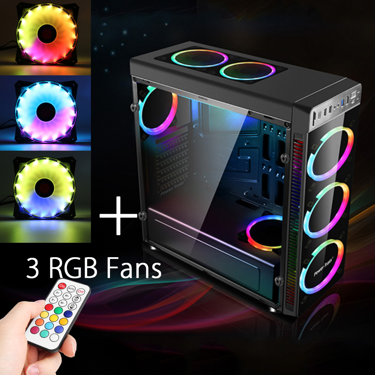 PC-Computer-ATX-PC-Case-Midi-Tower-With-3-RGB-120mm-Cooling-Fans-Remote-control-1254912