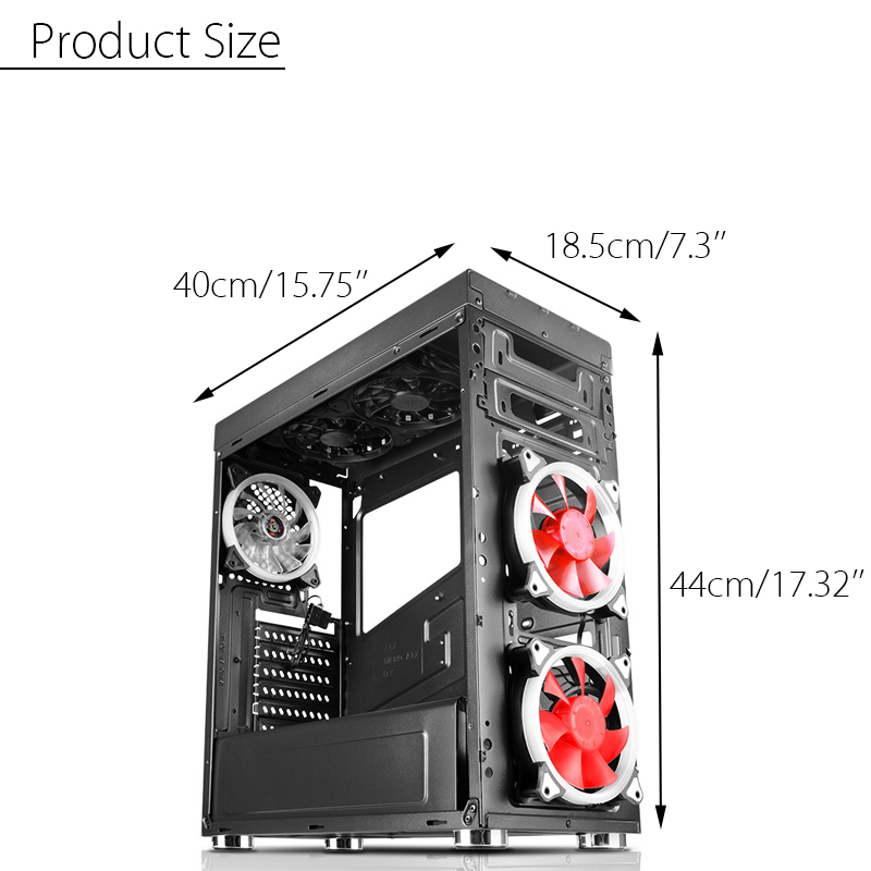 Side-Transparent-Black-Gaming-Computer-ATX-PC-Case-with-4PCS-RGB-Cooling-Fans-and-Controller-1254757