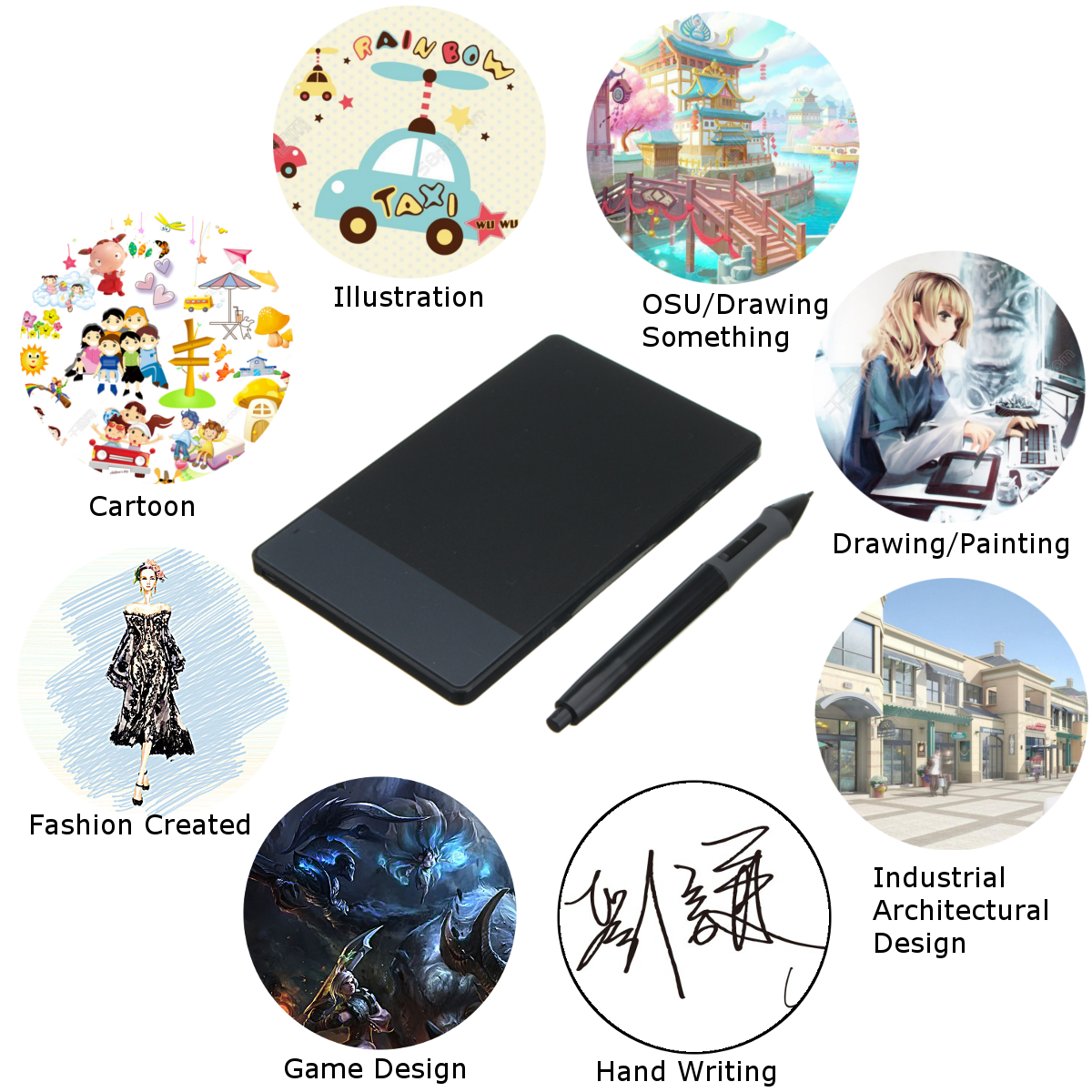 Huion-420-4quot-x-223quot-USB-Art-Design-Graphics-Tablet-Drawing-Pad-with-Digital-Pen-1294874