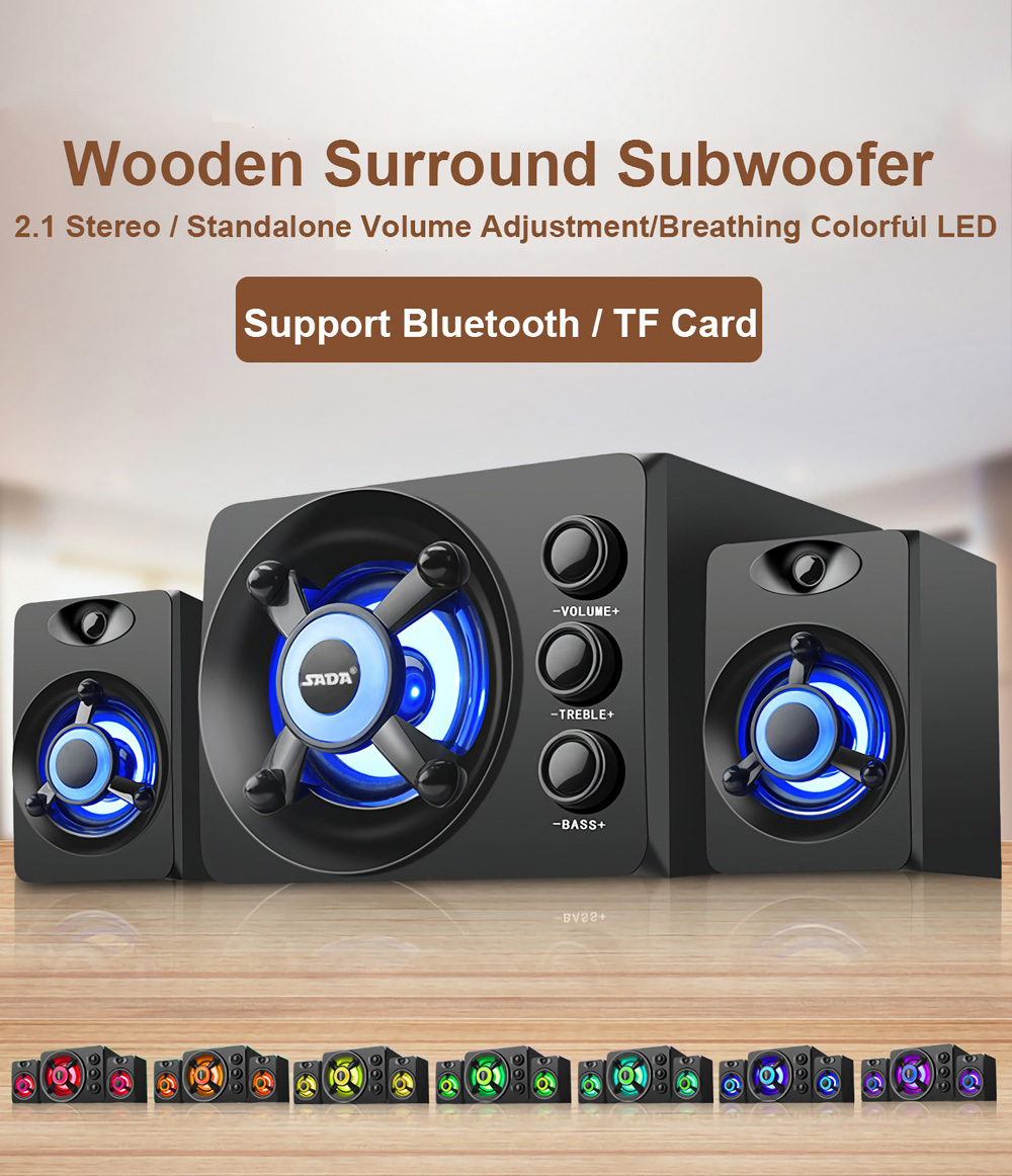 SADA-D-208-35mm-Audio-bluetooth-21-Channel-Bass-LED-Light-Computer-Speaker-Support-TF-U-Disk-1449441