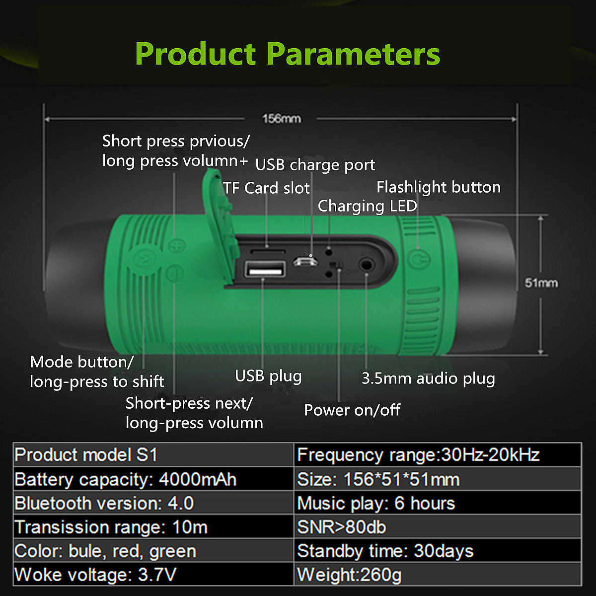 Zealot-S1-Wireless-bluetooth-Speaker-Dustproof-Waterproof-Flashlight-FM-Power-Bank-Multi-F-986046