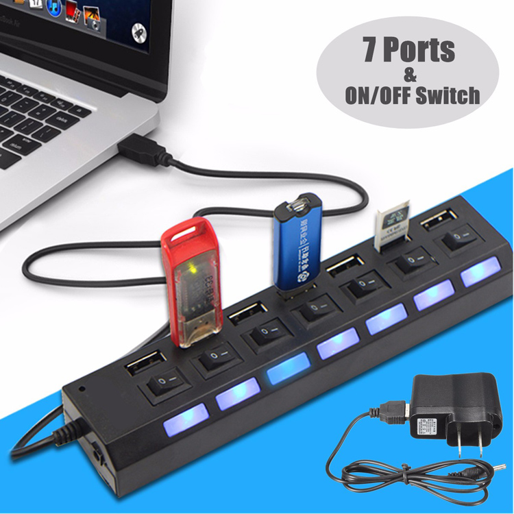7-Port-High-Speed-USB-20-Hub--AC-Power-Adapter-ONOFF-Switch-For-PC-Laptop-MAC-1086045