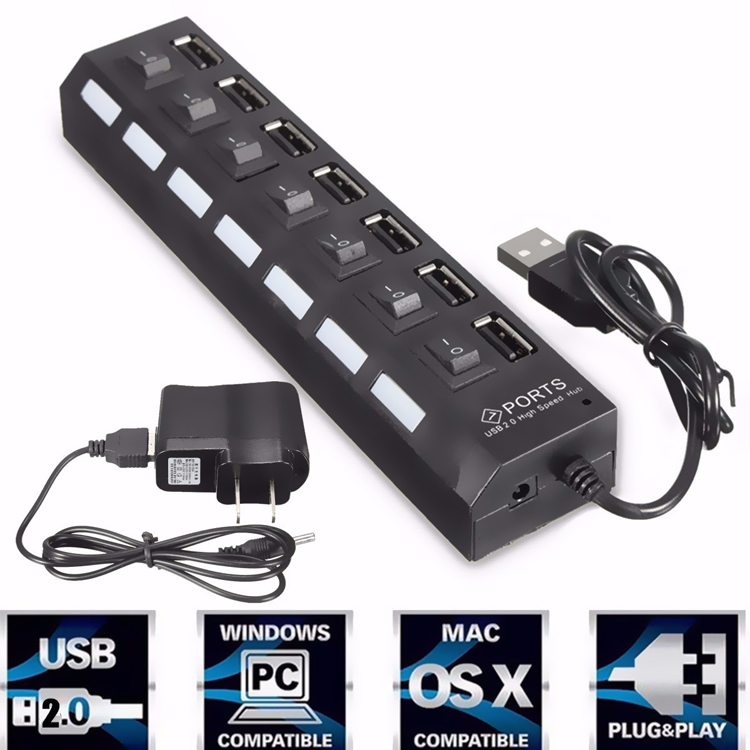 7-Port-High-Speed-USB-20-Hub--AC-Power-Adapter-ONOFF-Switch-For-PC-Laptop-MAC-1086045