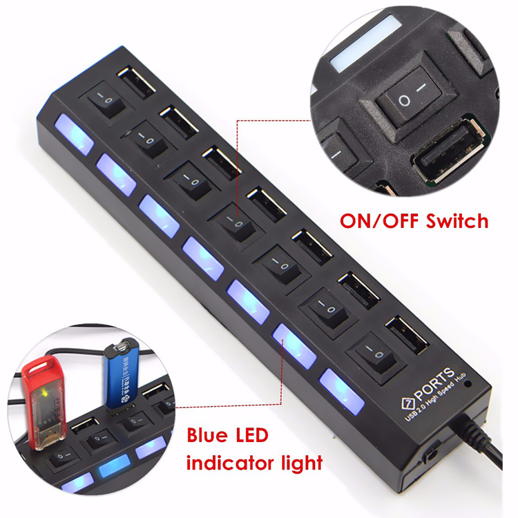 7-Port-High-Speed-USB-20-Hub--AC-Power-Adapter-ONOFF-Switch-For-PC-Laptop-MAC-1086045