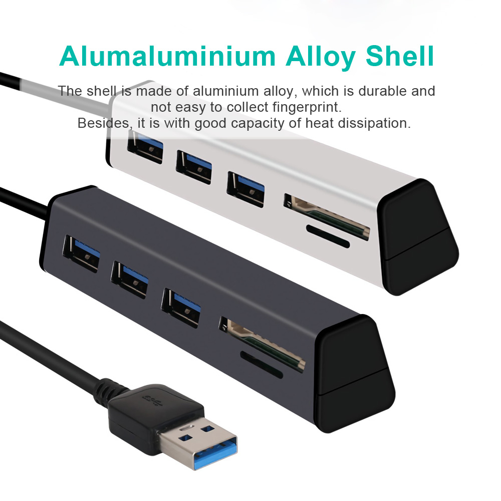 Aluminum-Alloy-USB-30-to-3-Port-USB-30-Hub-TF-SD-Card-Reader-with-Hidden-Phone-Support-1358236