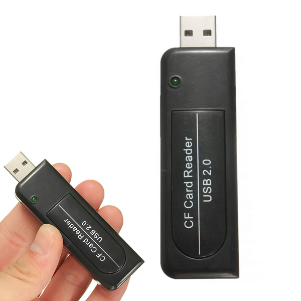 Black-USB20-Single-Slot-Compact-Flash-CF-I-II-MD-Memory-Card-Reader-Adapter-1096667