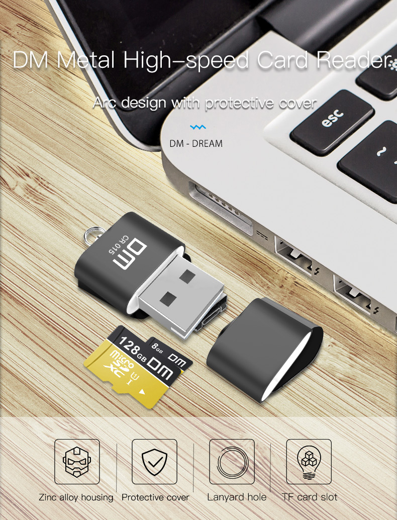 DM-CR015-USB-20-Aluminum-Alloy-Mini-TF-Card-Reader-for-Computer--Car-1345735