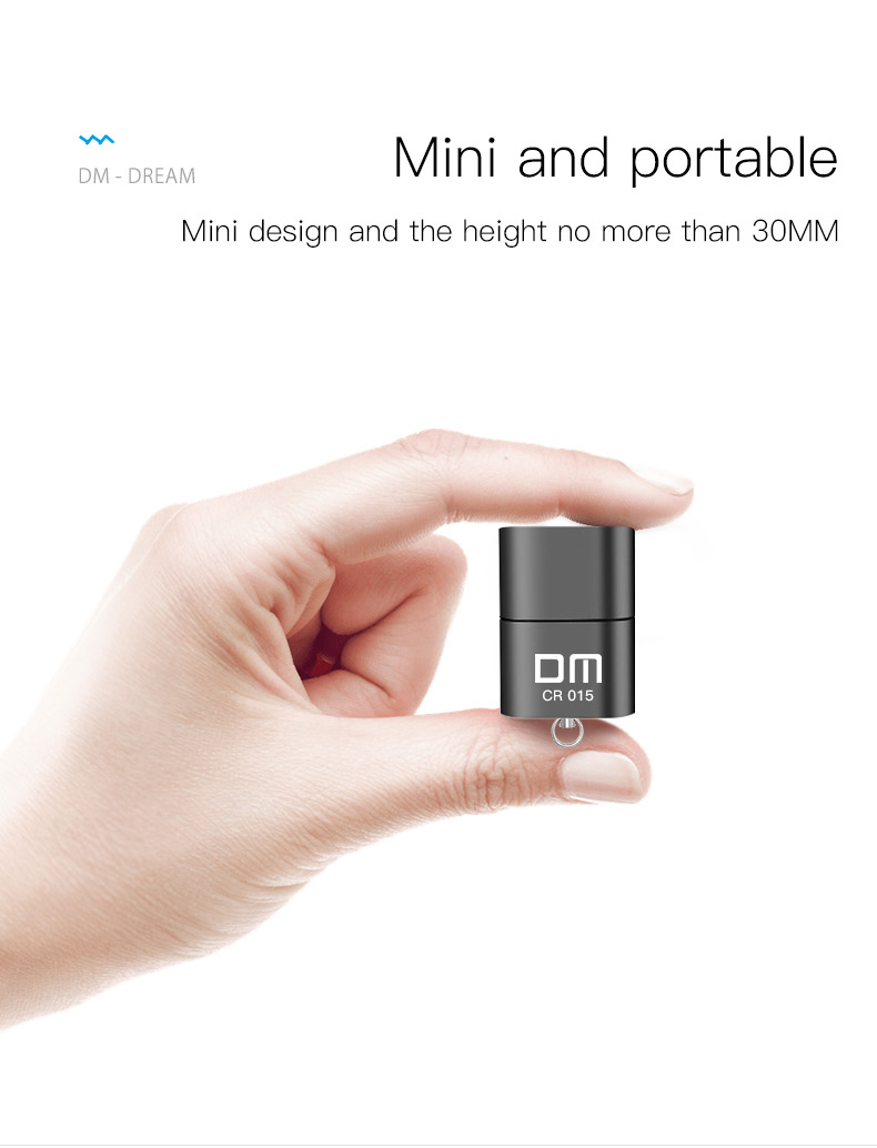 DM-CR015-USB-20-Aluminum-Alloy-Mini-TF-Card-Reader-for-Computer--Car-1345735