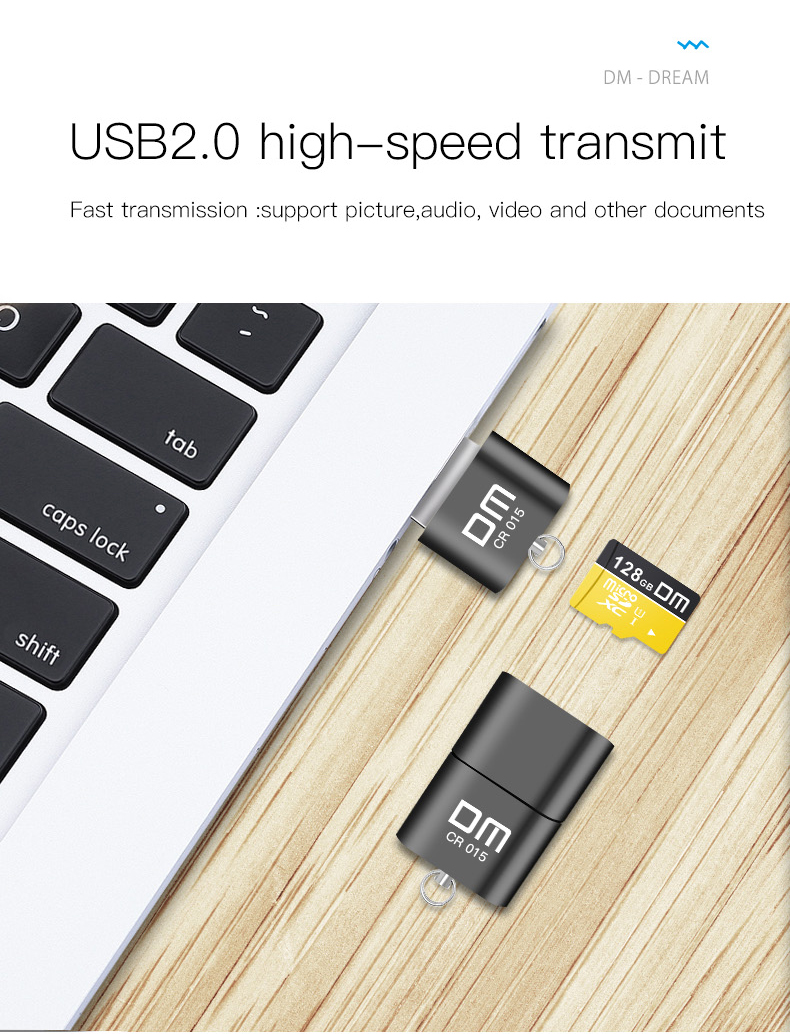 DM-CR015-USB-20-Aluminum-Alloy-Mini-TF-Card-Reader-for-Computer--Car-1345735
