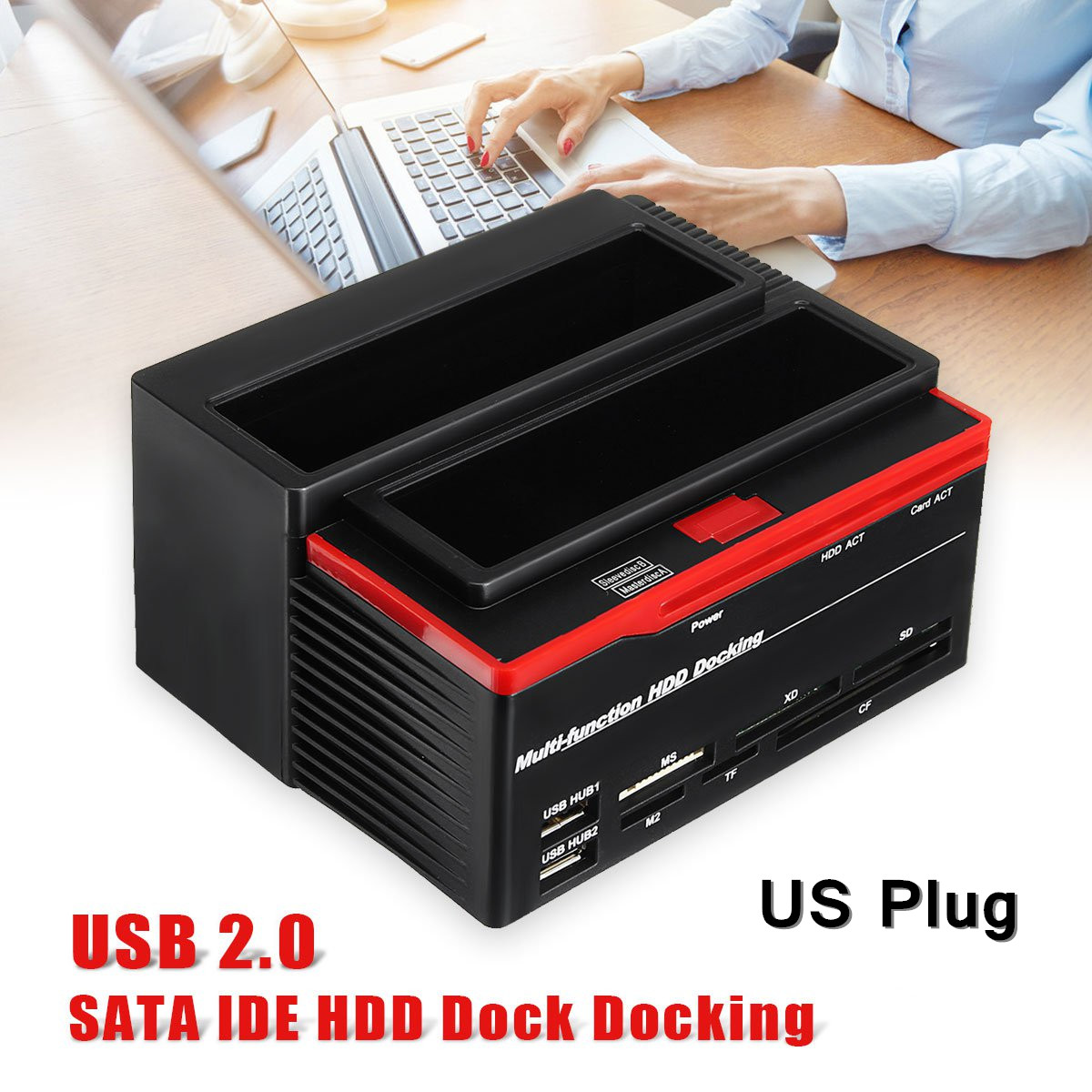 2535quot-SATA-IDE-HDD-Docking-Station-Offline-Clone-Hard-Drive-Enclosure-USB20-HUB-Card-Reader-US-1345996