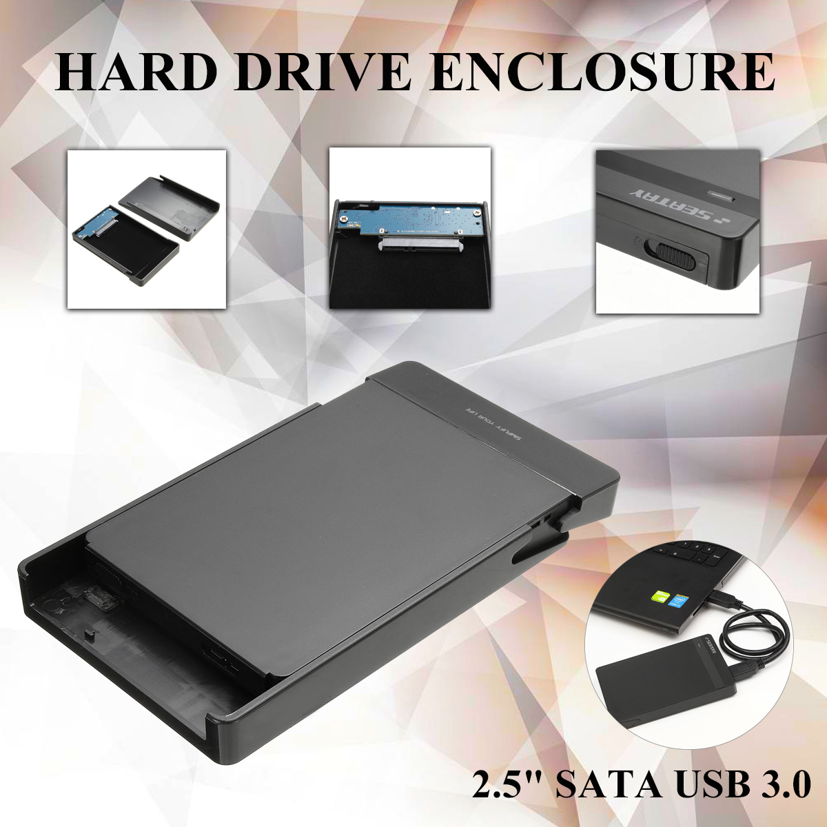 25quot-USB-30-SATA-Ultrathin-Light-Portable-External-Hard-Drive-Enclosure-With-USB-A-to-B-Data-Cable-1507112