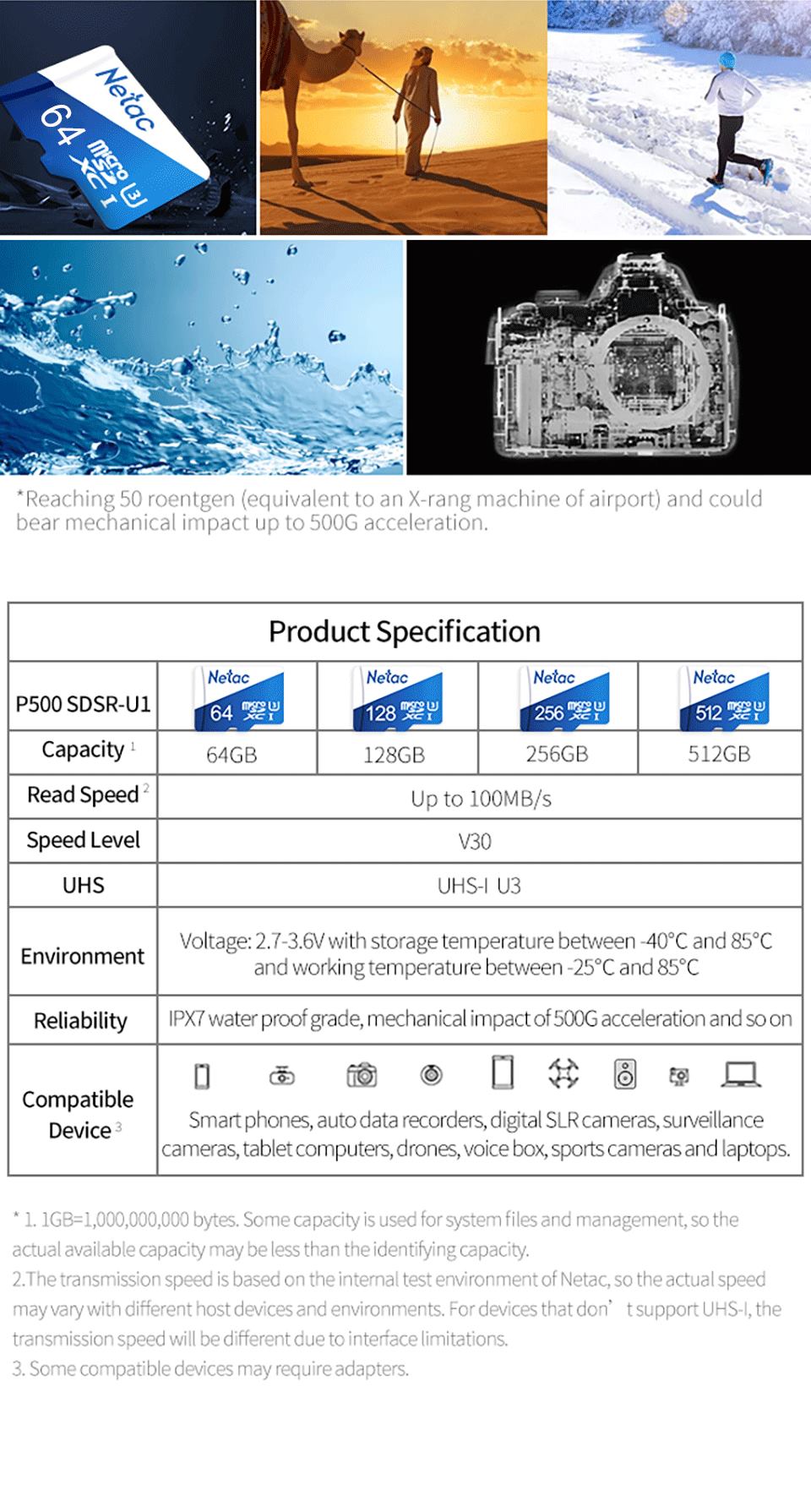 Netac-P500-64GB-TF-Card-MicroSD-64G-100MBs-UHS-1-U3--Memory-Card-Data-Mirco-SD-Card-1515345