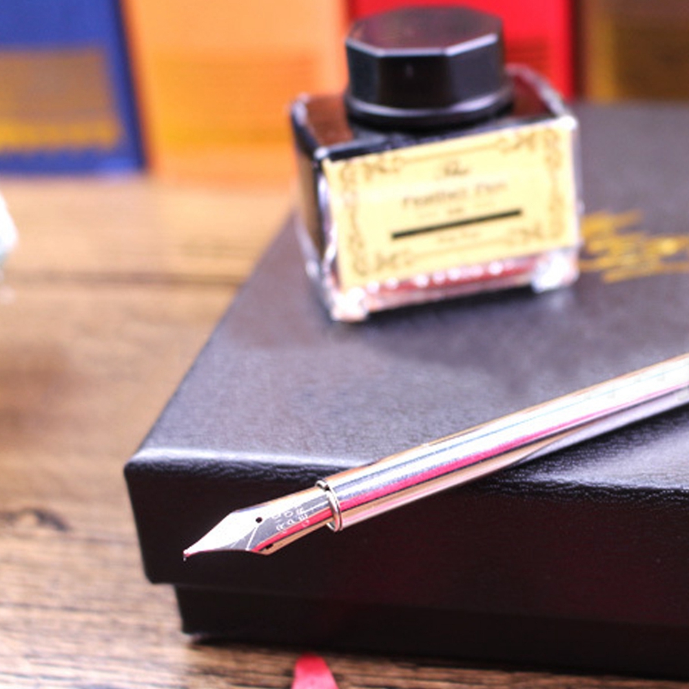 05mm-Fine-Nib-Peacock-Feather-Quill-Dip-Pen-Writing-Ink-Set-Stationery-With-Box-Gift-Ink-Bottle-1305803