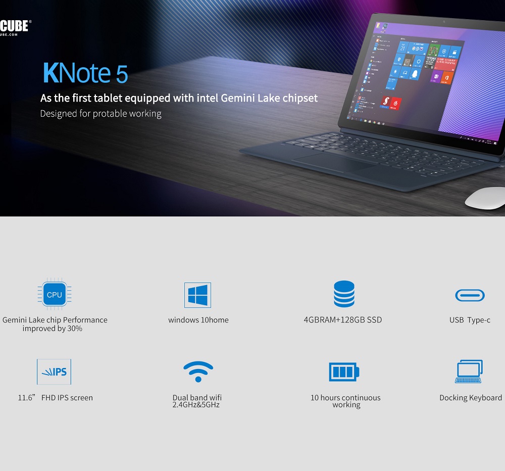 Alldocube-KNote-5-128GB-SSD-Intel-Gemini-lake-N4000-116-Inch-Windows-10-Tablet-With-Keyboard-1390722