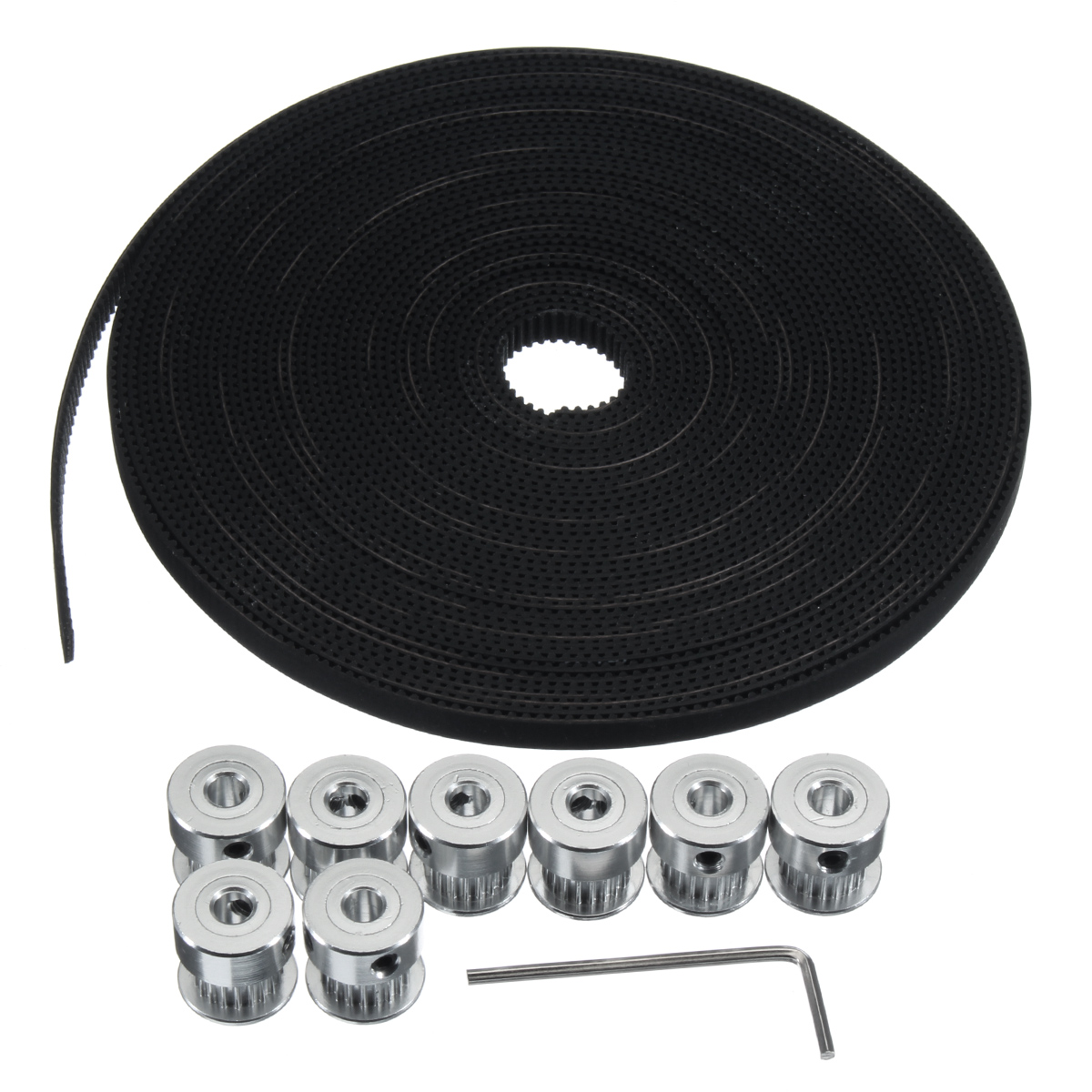 10M-GT2-Timing-Belt-6mm-Wide--10x-Pulley--L-Shape-Wrench-For-3D-printer-CNC-RepRap-1167476