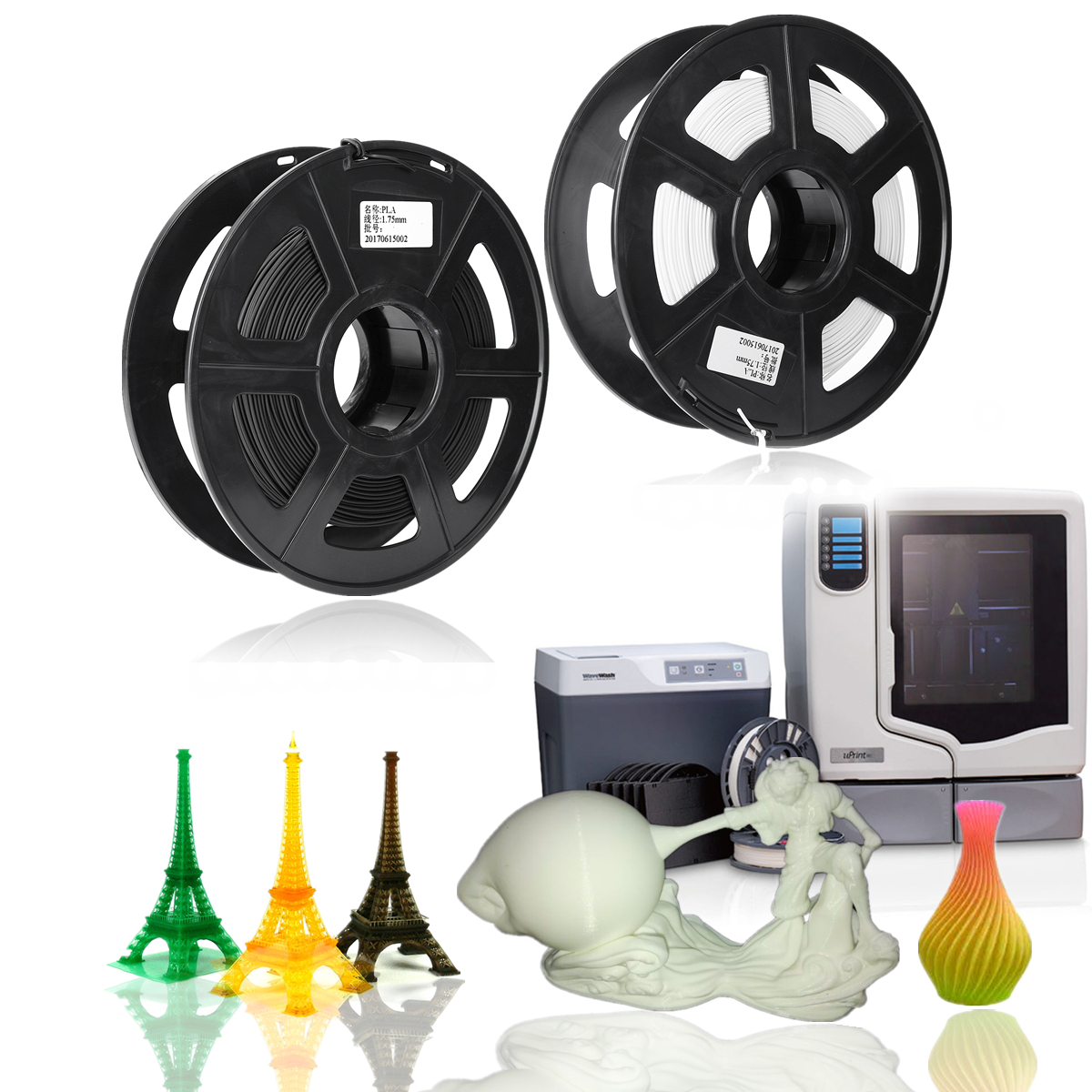 175mm-05kg-BlackWhite-Plastic-PLA-Material-For-3D-Printer-Filament-1168739