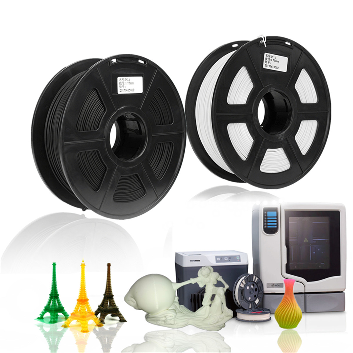 175mm-1kg-BlackWhite-Plastic-PLA-Material-For-3D-Printer-Filament-1169041