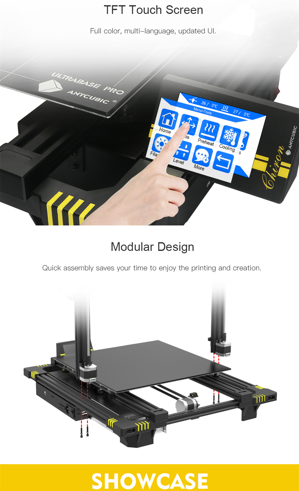 Anycubicreg-Chiron-3D-Printer-400400450mm-Printing-Size-With-Matrix-Automatic-LevelingUltrabase-Pro--1365815