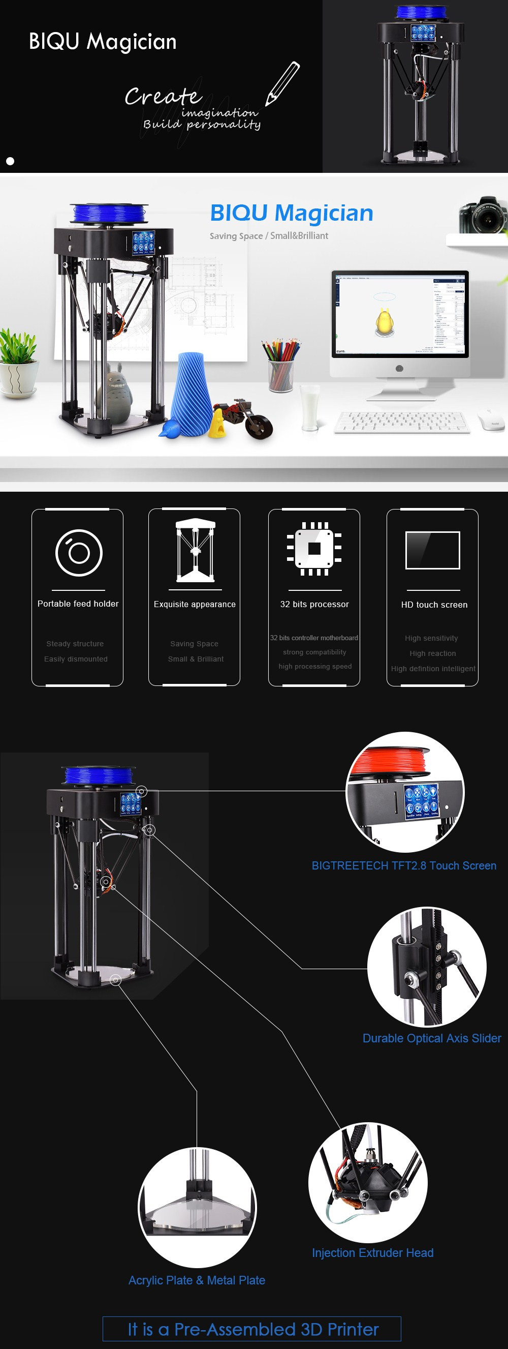 BIQU-Magician-Pre-assembled-3D-Printer-100150mm-Printing-Size-With-Auto-leveling-Support-Off-line-Pr-1227084