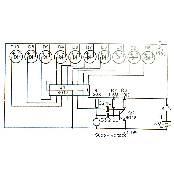10Pcs-CD4017-Light-Water-Voice-Control-Water-Lamp-Electronic-DIY-Kit-951192
