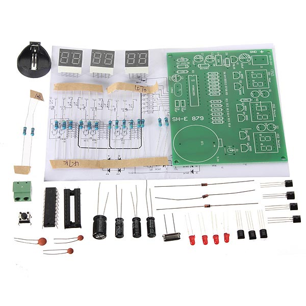10Pcs-DIY-6-Digital-LED-Electronic-Clock-Kit-9V-12V-AT89C2051-1122461