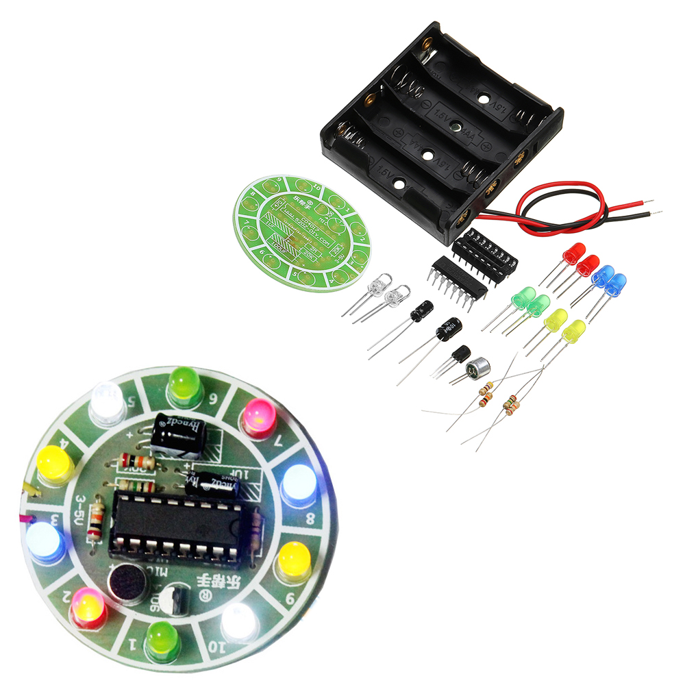 10pcs-DIY-LED-Flash-Kit-Colorful-Acoustic-Rotating-LED-Lamp-Kit-1398666