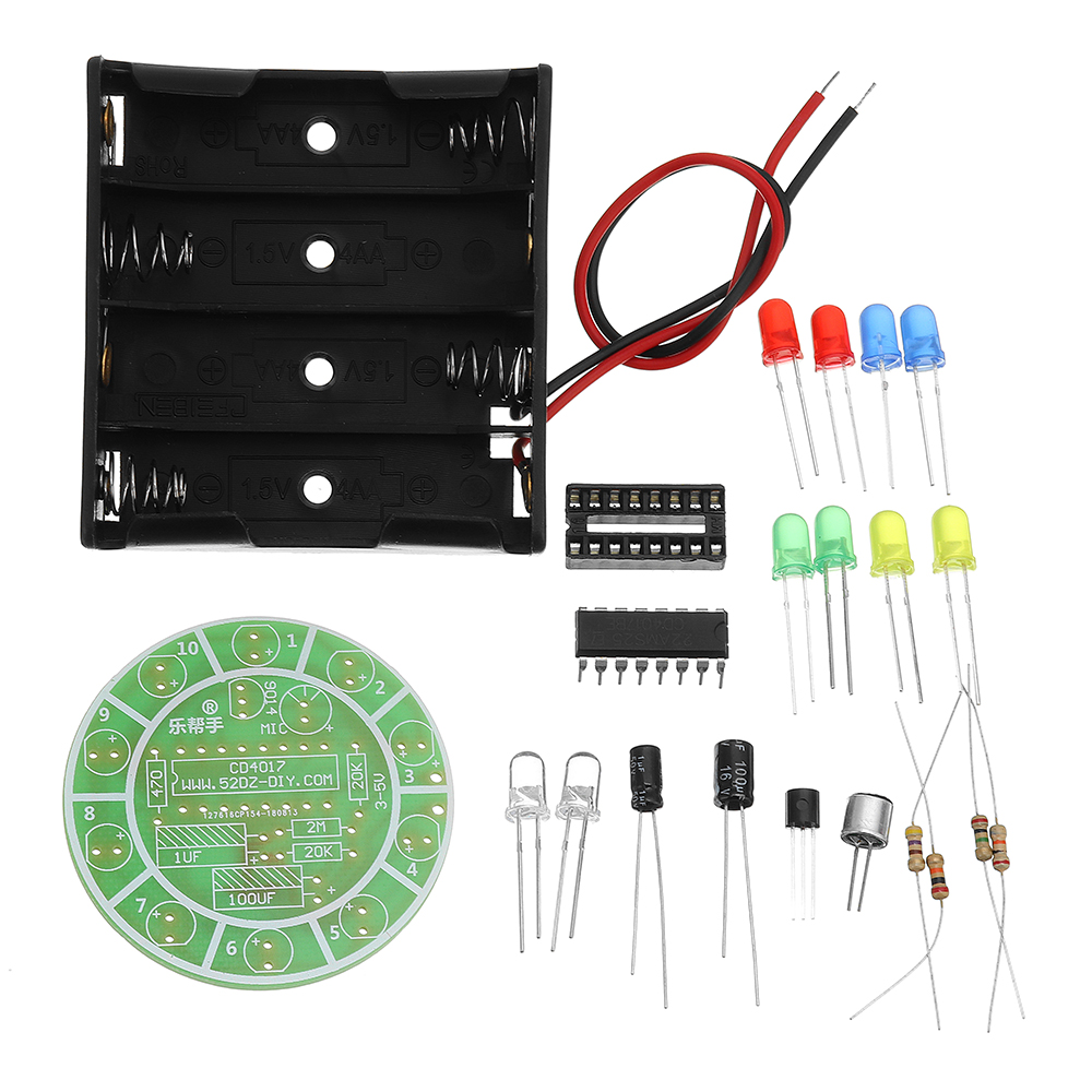 10pcs-DIY-LED-Flash-Kit-Colorful-Acoustic-Rotating-LED-Lamp-Kit-1398666