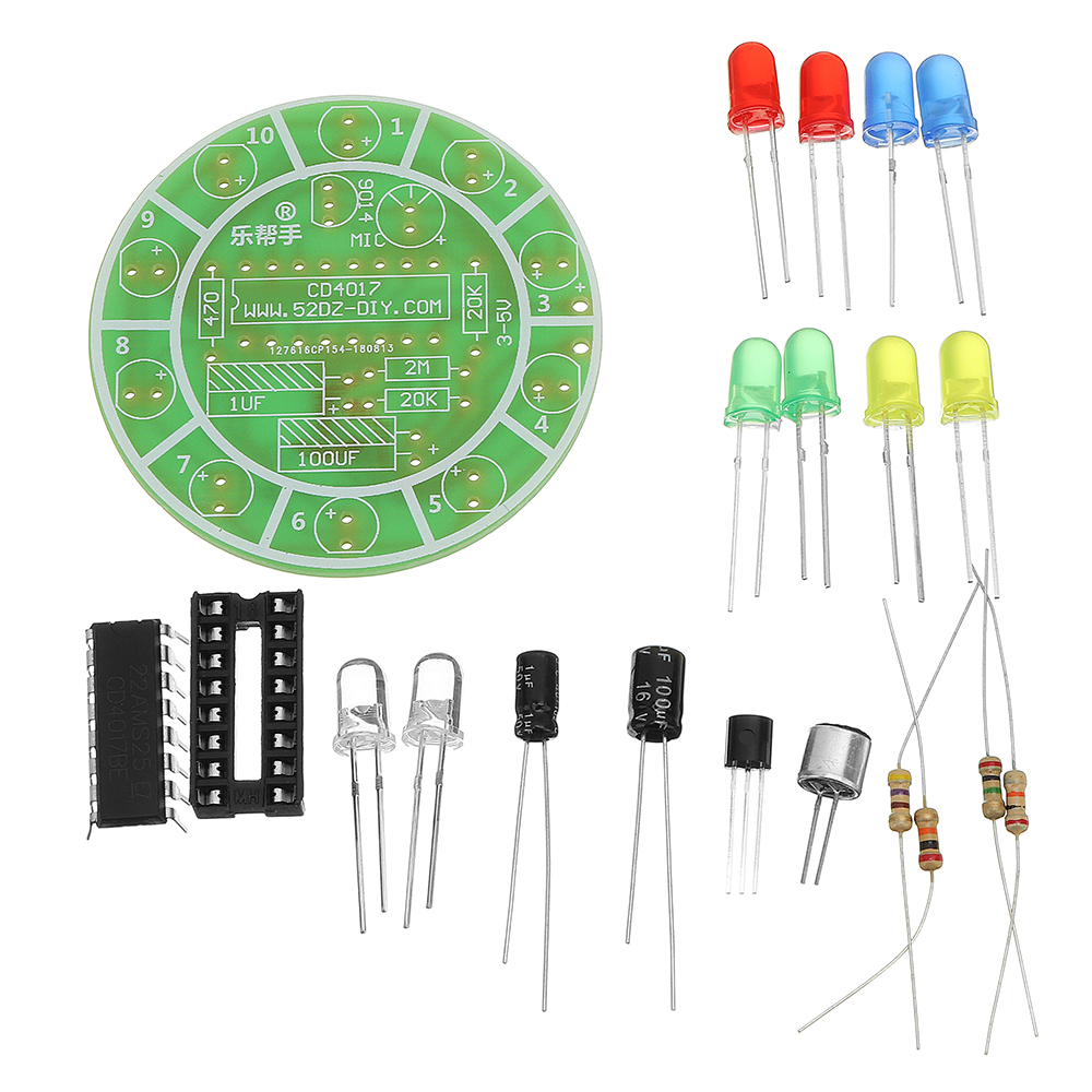 10pcs-DIY-LED-Flash-Kit-Colorful-Acoustic-Rotating-LED-Lamp-Kit-1398666