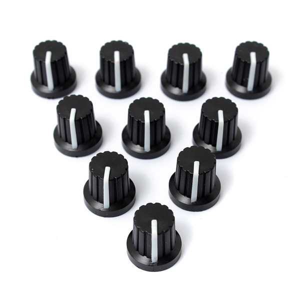 10pcs-6mm-Shaft-Hole-Dia-Plastic-Threaded-knurled-Potentiometer-Knobs-Caps-983613
