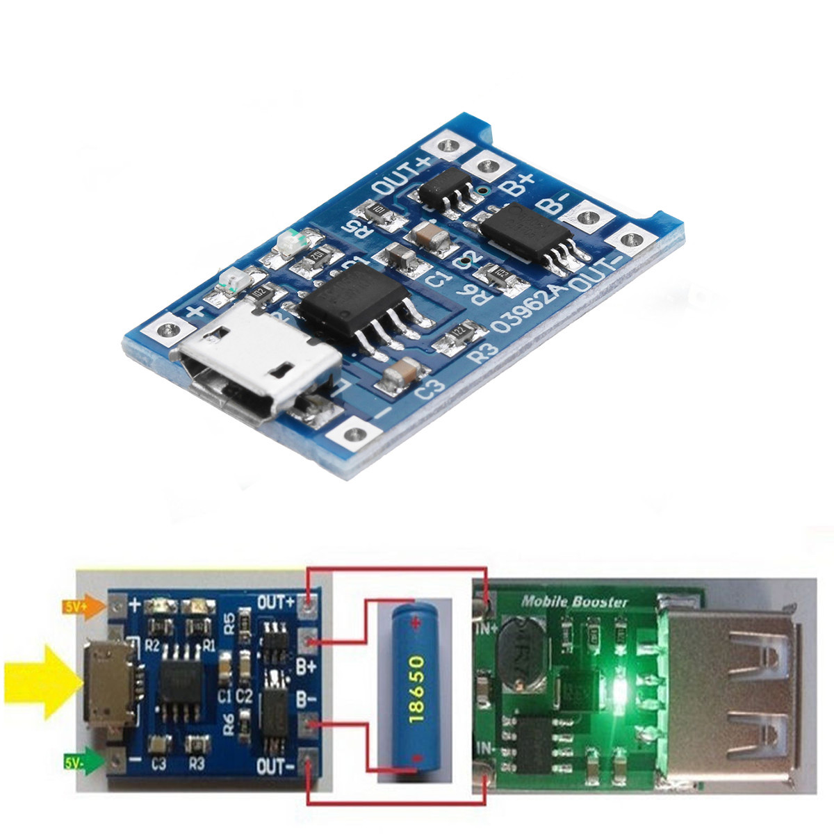 10Pcs-TP4056-Micro-USB-5V-1A-Lithium-Battery-Charging-Protection-Board-TE585-Lipo-Charger-Module-1255764