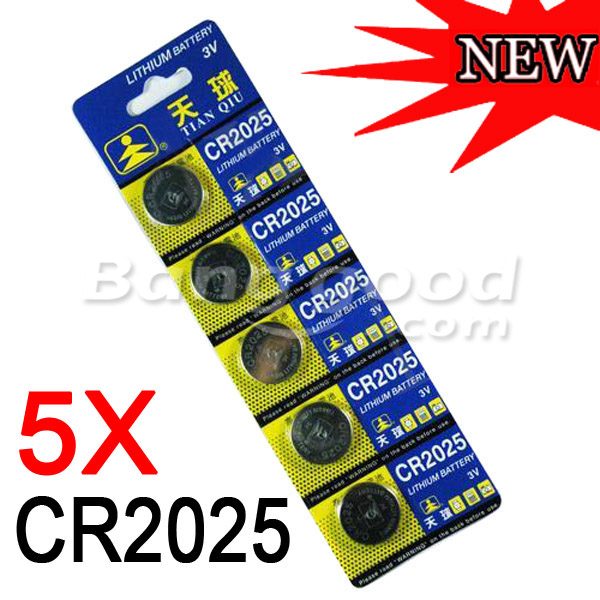 5PCS-3V-150mAh-Capacity-Multiply-CR2025-Coin-Lithium-Battery-Silver-70420