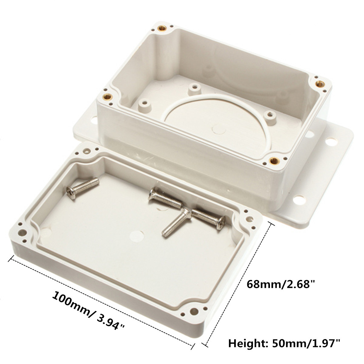 3Pcs-White-Plastic-Waterproof-Electronic-Case-PCB-Box-100x68x50mm-1146522