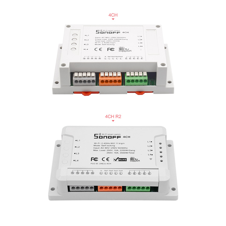 SONOFFreg-4CH-R2-4-Channel-10A-2200W-24Ghz-Smart-Home-WIFI-Wireless-Switch-APP-Remote-Control-AC-90V-1254823