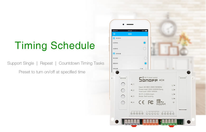 SONOFFreg-4CH-R2-4-Channel-10A-2200W-24Ghz-Smart-Home-WIFI-Wireless-Switch-APP-Remote-Control-AC-90V-1254823